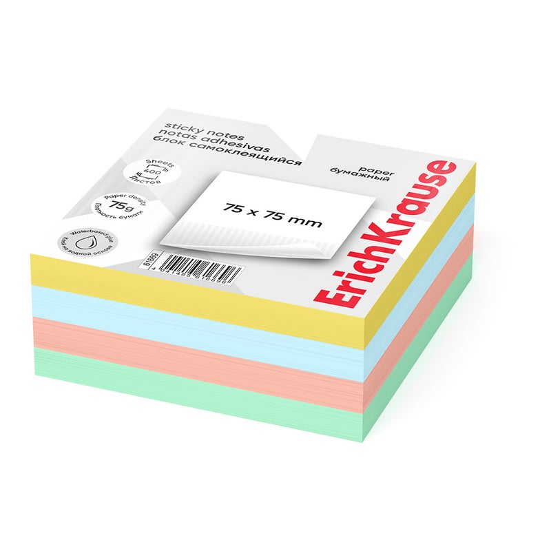 Sticky Notes 75x75 mm - 400 Sheets 4 Colors